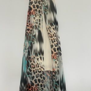 BEBE multicolor (black, brown, tan, green,blue) long dress /Gown